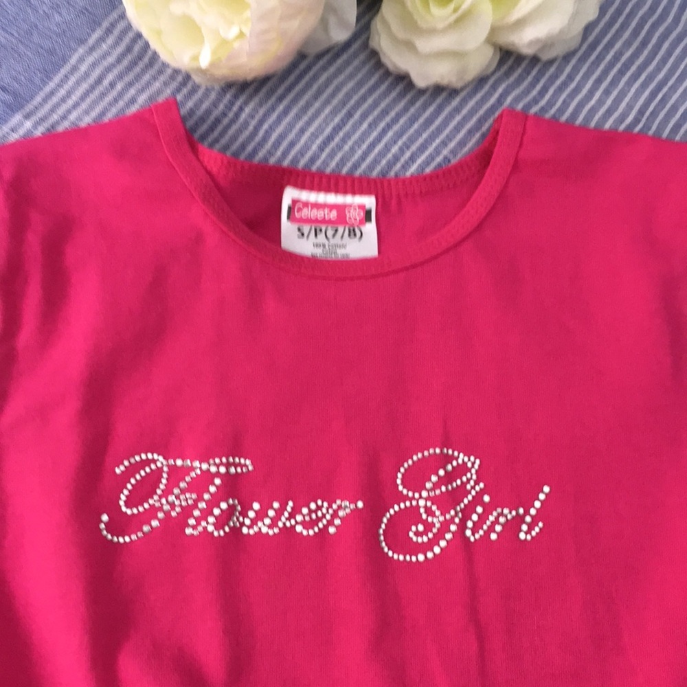 Flower Girl π· Bling Crystals T-Shirt Size 7/8